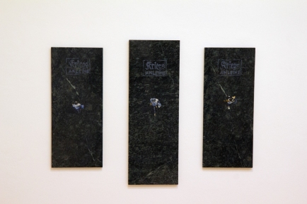 Serie Kriegsanleihe, Öl auf Marmor, ca. 20 x 50, 20 x 70 cm, 2014