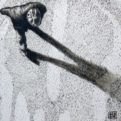 Serie Terra Coleoptera 2, Akryl auf Leinwand, 30 x 30 cm, 2015